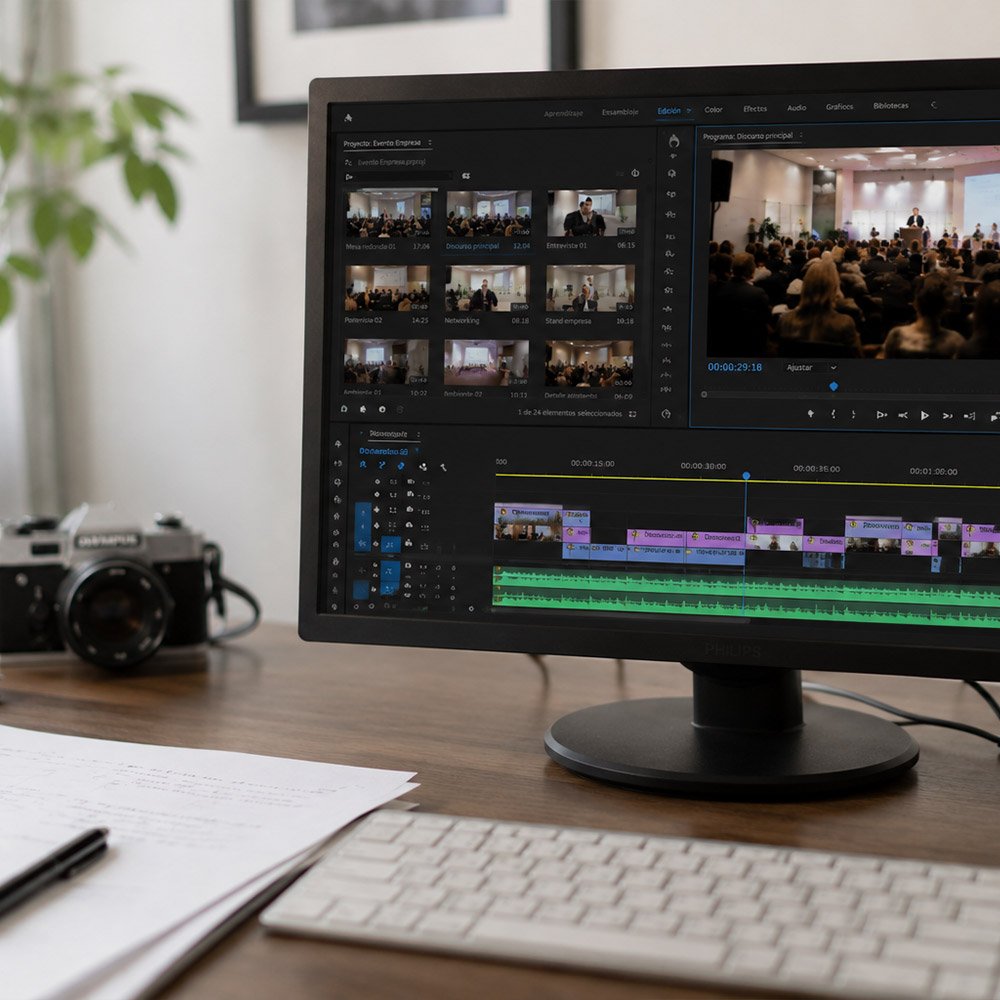 ordenador editando video