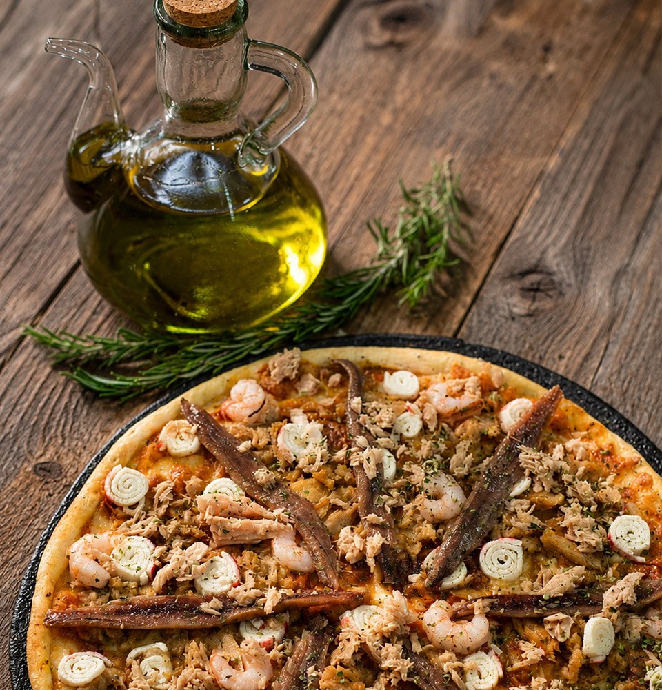 fotografia de producto de un plato de pizza para restaurante