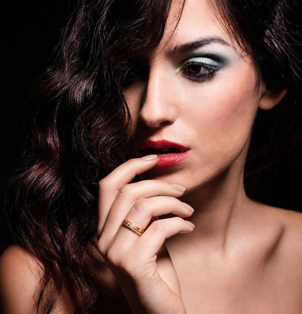Fotografía de bisuteria con modelo